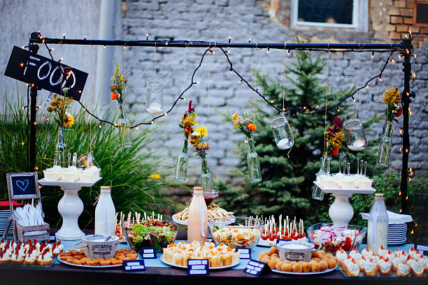 istock Table in the yard full of different finger food. 519156728