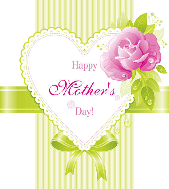 ilustrações de stock, clip art, desenhos animados e ícones de coração rosa laço romântico com rosas de dia da mãe - mothers day flower single flower purple