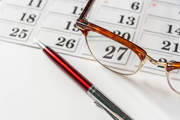 istock Pen ,Eyeglasses And The Calendar 519159588