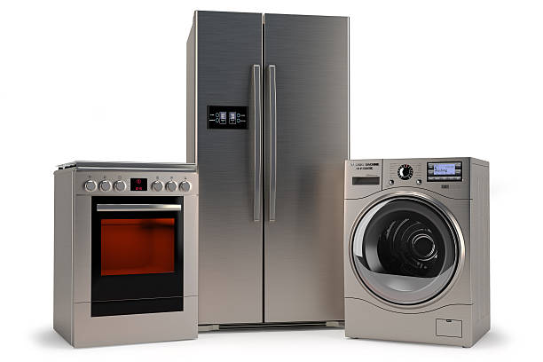 istock domestic appliances,Washer, refrigerator, stove 519160450