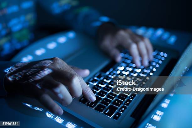 Developing New Program Stock Photo - Download Image Now - Technology, Computer Language, Night