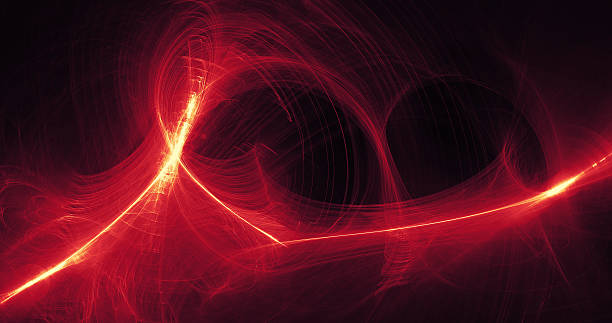 istock Red And Yellow Abstract Design Lines Curves Particles 519163870