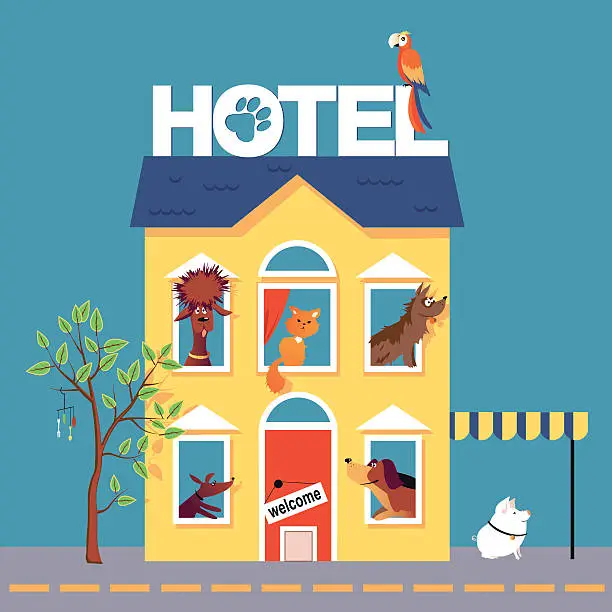 Vector illustration of Pet hotel