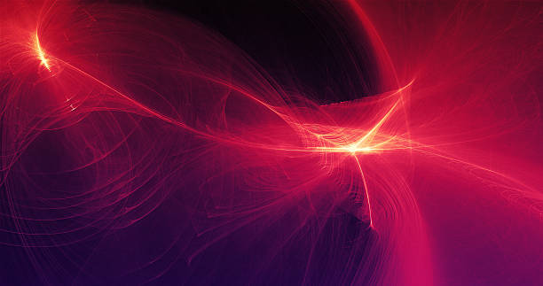 istock Abstract Red And Yellow Lines Curves Particles Against Dark Background 519164558