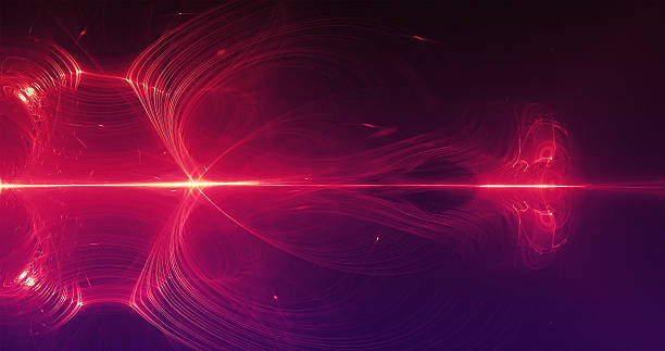 istock Red And Yellow Abstract Design Lines Curves Particles 519164834