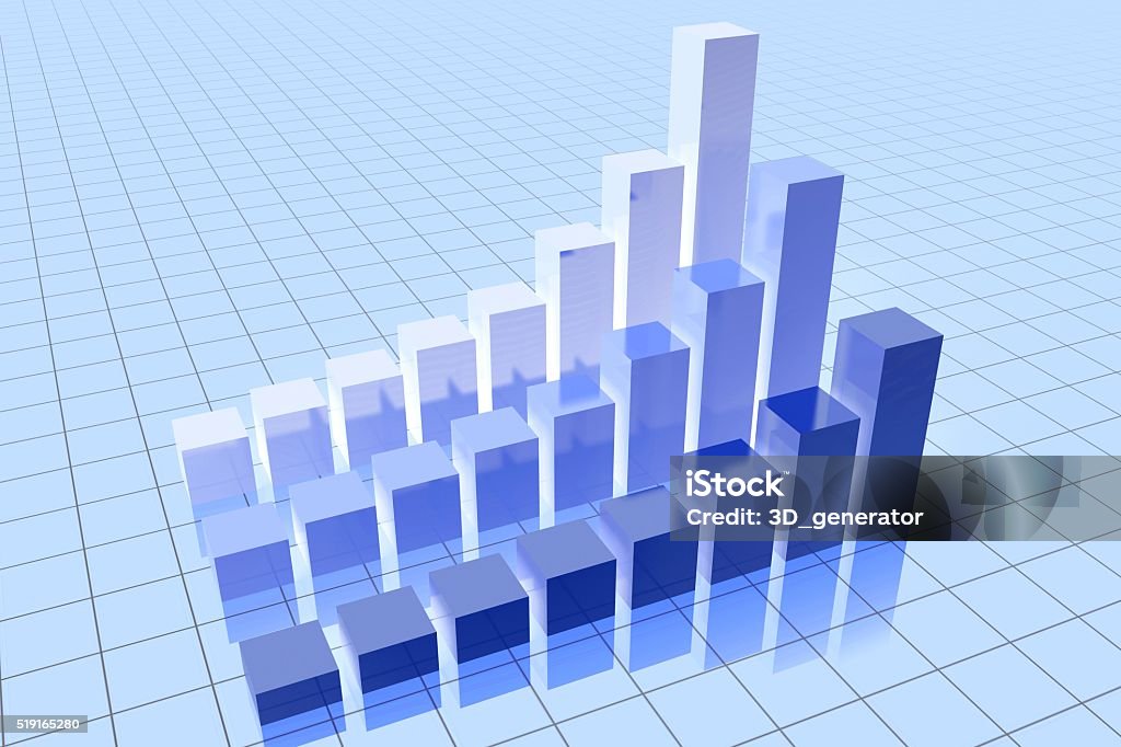 3D business chart 3D bar charts - business concept. Analyzing Stock Photo