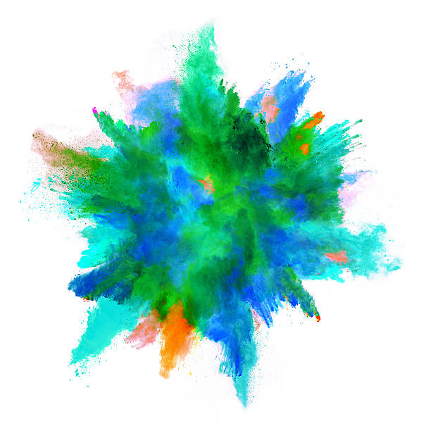 istock Explosion of colored powder on white background 519167034