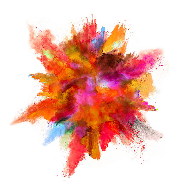 istock Explosion of colored powder on white background 519167106