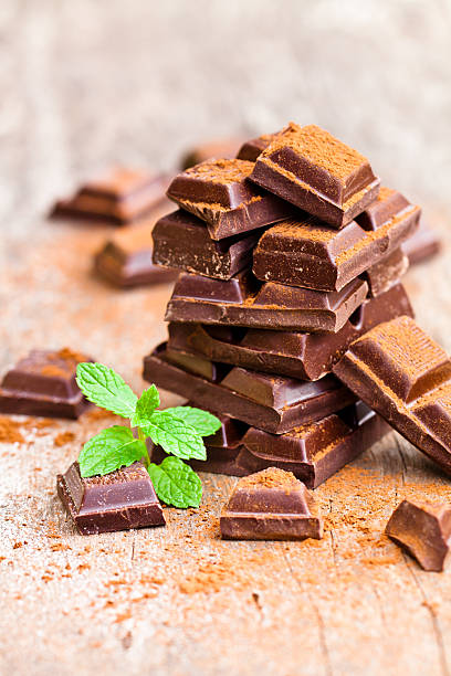 istock Pile  of chocolate slices with mint 519167130