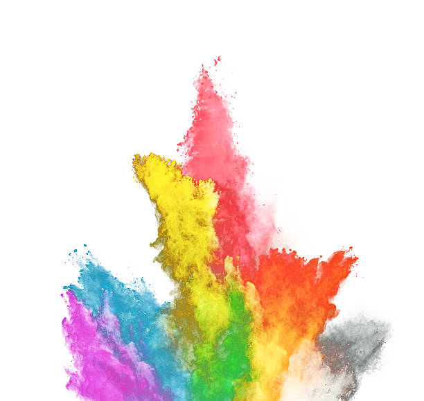 istock Explosion of colored powder on white background 519167342