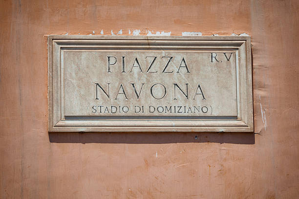 istock Piazza Navona Plaque in Rome, Italy 519167506