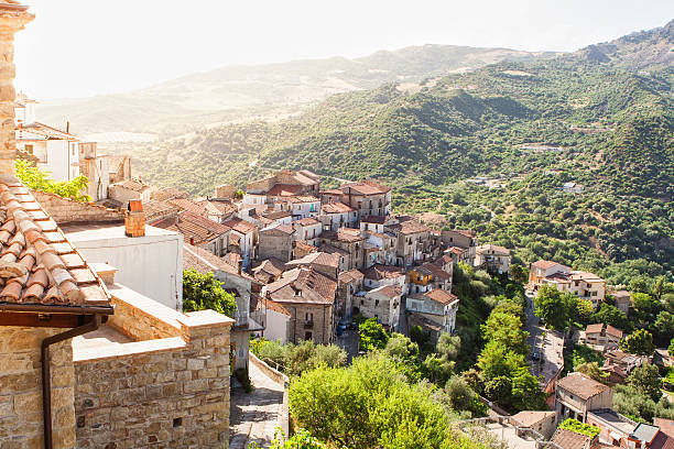 Valsinni cidade, Basilicata, Itália - fotografia de stock