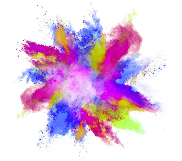 istock Explosion of colored powder on white background 519168140