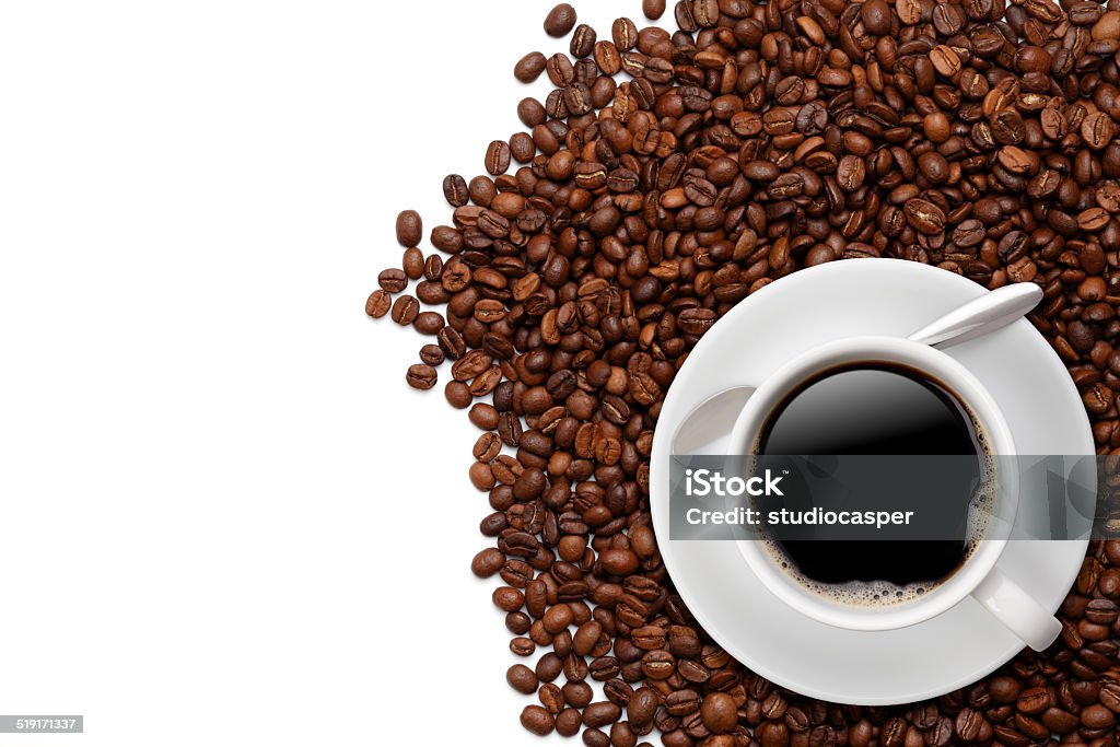カップのコーヒー豆 - エスプレッソのロイヤリティフリーストックフォト