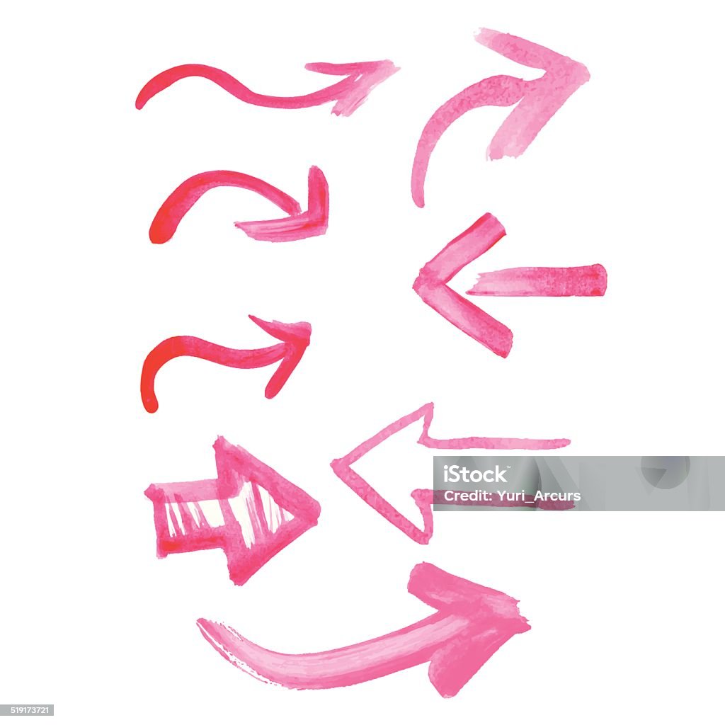 Pinking the way forward Computer graphic of arrows Arrow - Bow and Arrow stock vector