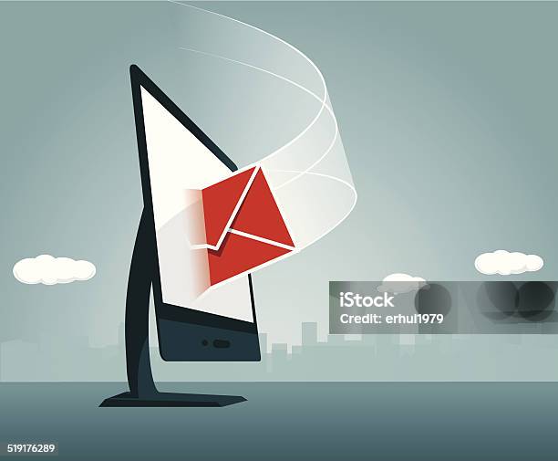 Email Stock Illustration - Download Image Now - Computer Monitor, E-Mail, Social Media