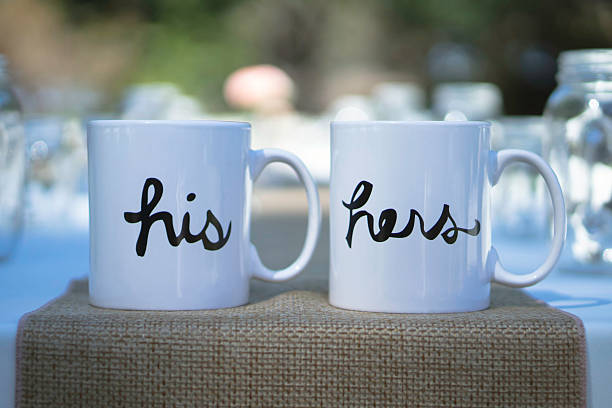 His And Hers Wedding Cups Close-up of wedding cups hrant dink stock pictures, royalty-free photos & images