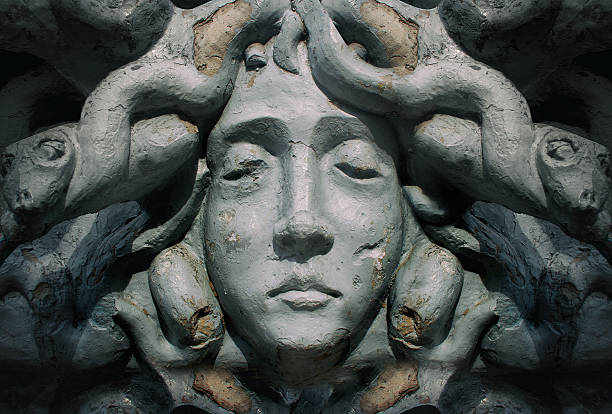 Close up of mouth open , in classical European architecture,  an atlas is a support sculpted in the form of a man, which may take the place of a column.
