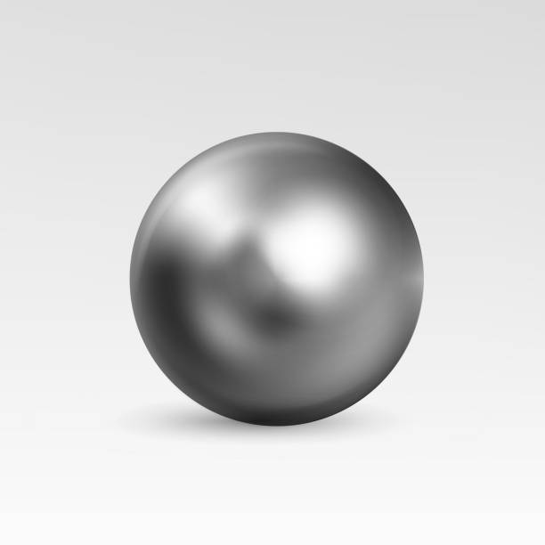 Chrome ball realistic isolated on white background Chrome ball realistic isolated on white background. Spherical 3D orb with transparent glares and highlights for decoration. Jewelry gemstone. Vector Illustration for your design and business.  metal sphere stock illustrations