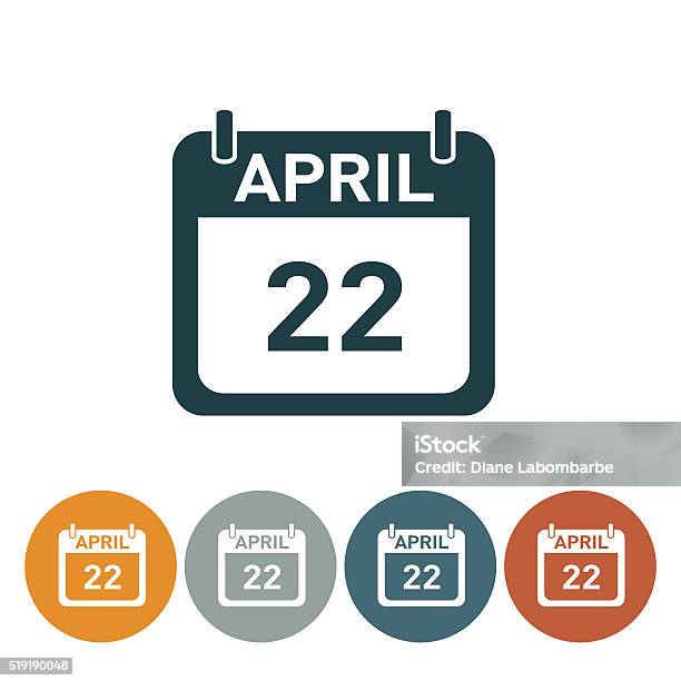 Flat Round Wedsite Icon Calendar Stock Illustration - Download Image Now - Calendar, Desk Calendar, Icon Symbol