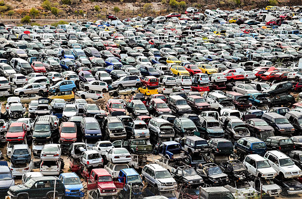 istock Old Junk Cars On Junkyard 519190538