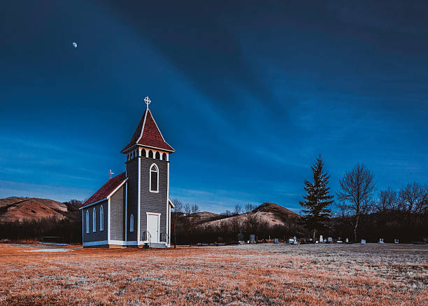 istock Rural Church Sunset in Spring 519196178