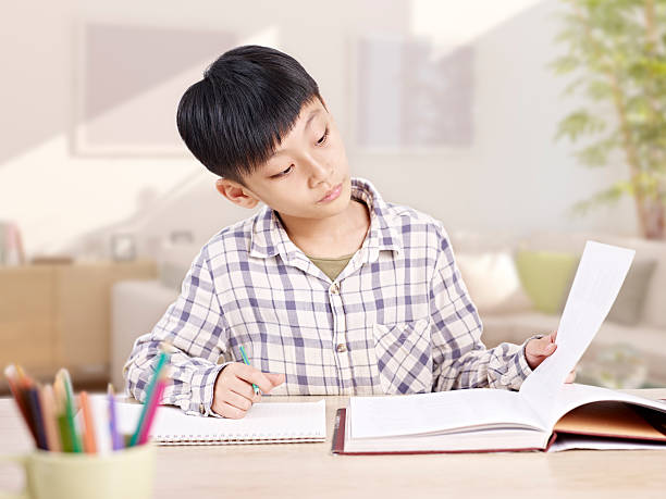 istock asian schoolboy studying at home 519196984