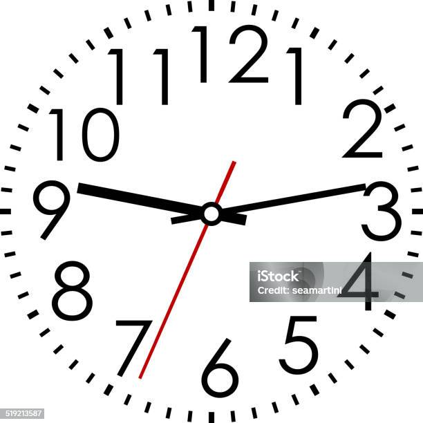 Round Clock Face With Arabic Numerals Stock Illustration - Download Image Now - Accuracy, Antique, Black Color