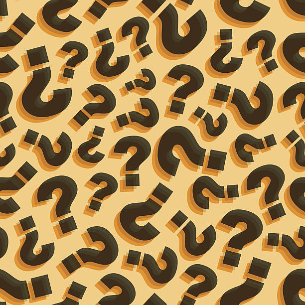 questions. seamless pattern. vector illustration. - question mark stock illustrations