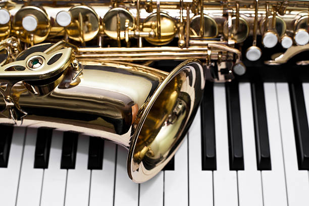 istock Fragment of a saxophone 519215116
