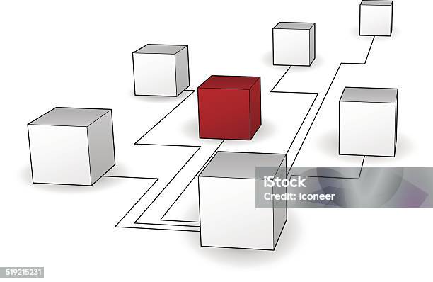 Hintergrund Mit Würfel Und Verbindungen Stock Vektor Art und mehr Bilder von Abstrakt - Abstrakt, Bunt - Farbton, Computergrafiken