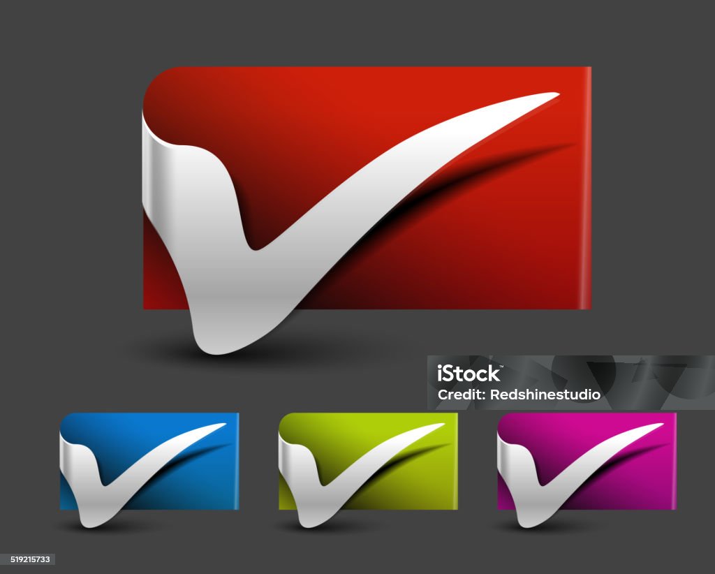 Check Mark Label Stockvectorkunst en meer beelden van Checklist ...
