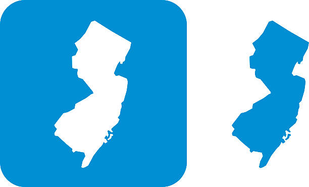 Blue New Jersey Icon Vector illustration of blue New Jersey icons. new jersey stock illustrations