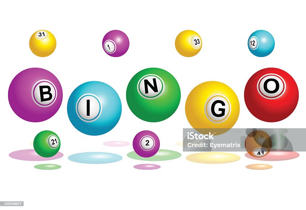 Bingo Balls Text Bingo balls spelling out Bingo word vector illustration. Bingo stock vector