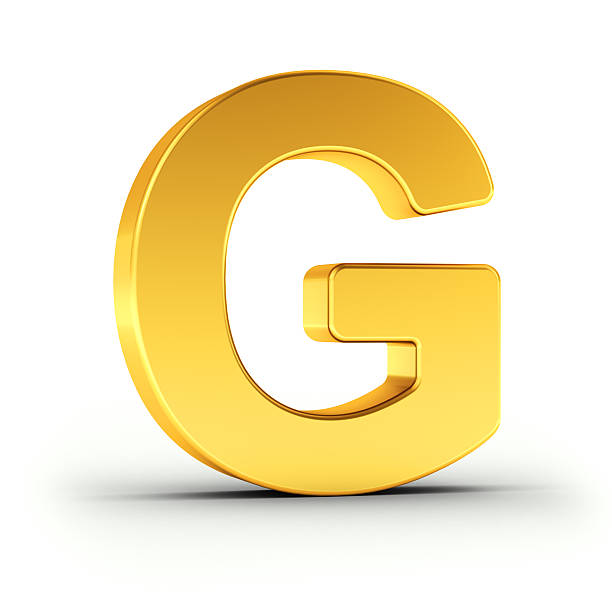 The letter G as a polished golden object The Letter G as a polished golden object over white background with clipping path for quick and accurate isolation. gold g stock pictures, royalty-free photos & images