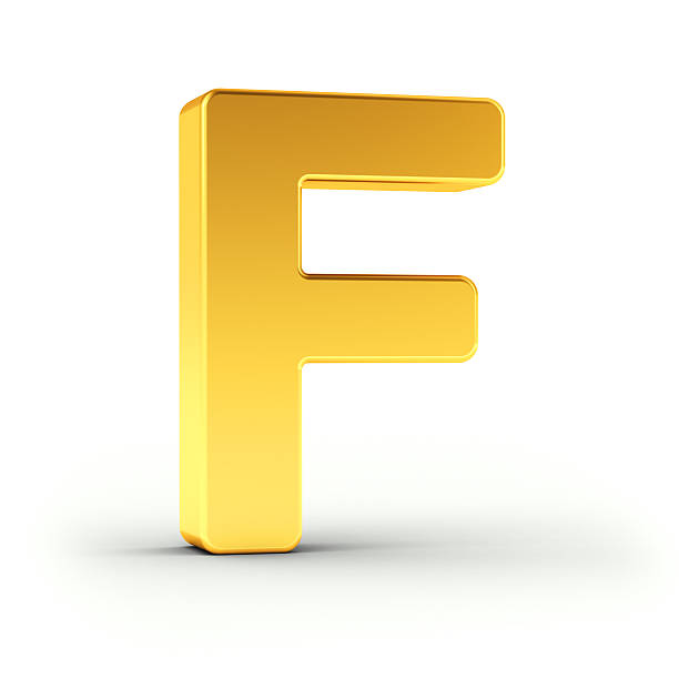 istock The letter F as a polished golden object 519222298