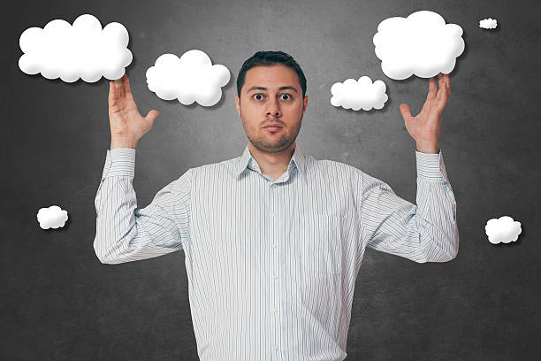 istock Man searching for ideas outside of the box 519224160