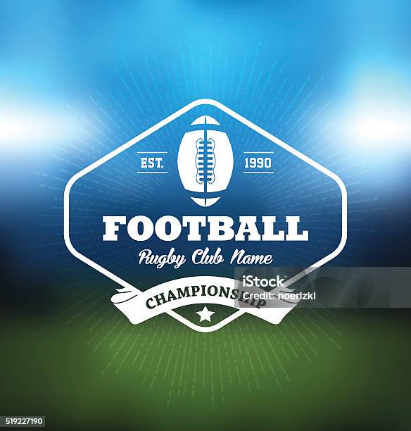 Retro Rugby Badge Vector Stock Illustration - Download Image Now - American Football - Ball, Rugby - Sport, Sport