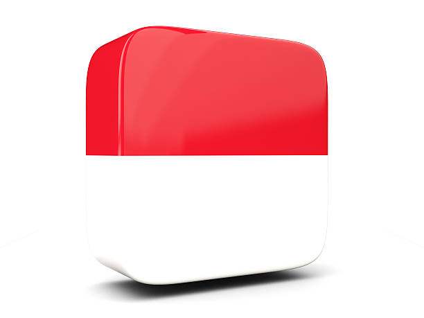 istock Square icon with flag of indonesia. 3D illustration 519227468