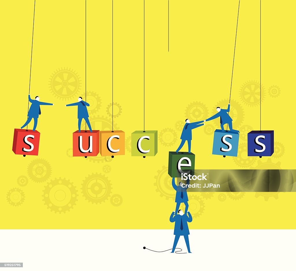 Team work : The way to success. Clambering stock vector