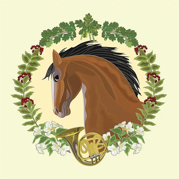 Vector illustration of Dark Horse hunting theme vector