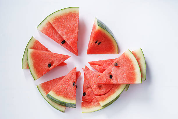 istock Watermelon. Slices of fresh watermelon on white 519260478