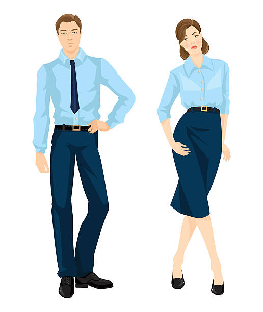 Man And Woman In Formal Clothes Stock Illustration - Download