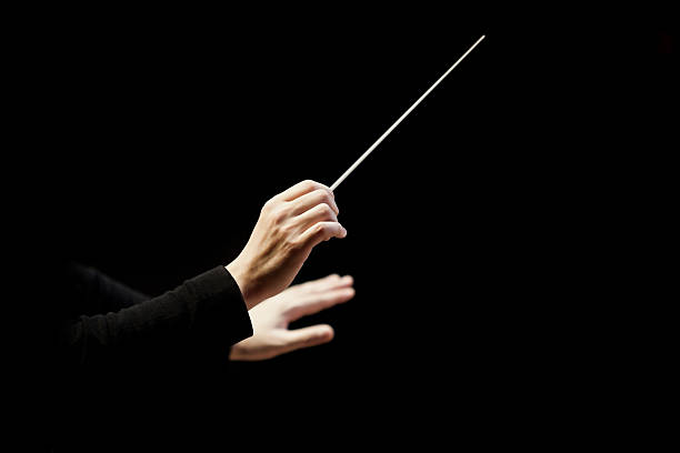 Hands of conductor Hands of conductor on a black background  musical conductor stock pictures, royalty-free photos & images