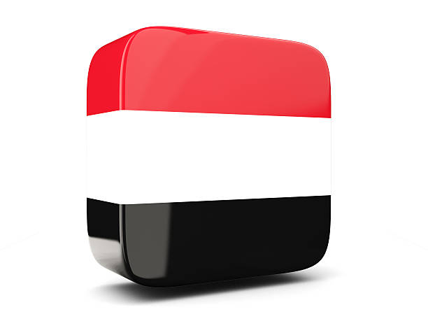 istock Square icon with flag of yemen. 3D illustration 519262918