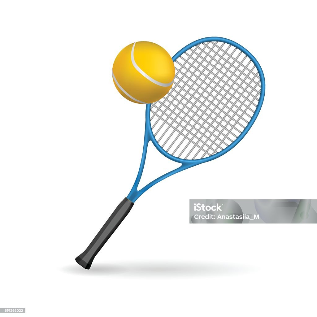 Isolated illustration of a tennis racket and ball. Isolated illustration of a tennis racket and ball. Vector illustration. Activity stock vector