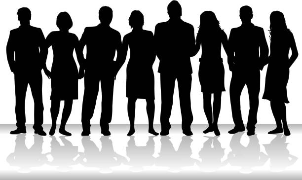 Group of people. Group of people. business group silhouettes stock illustrations