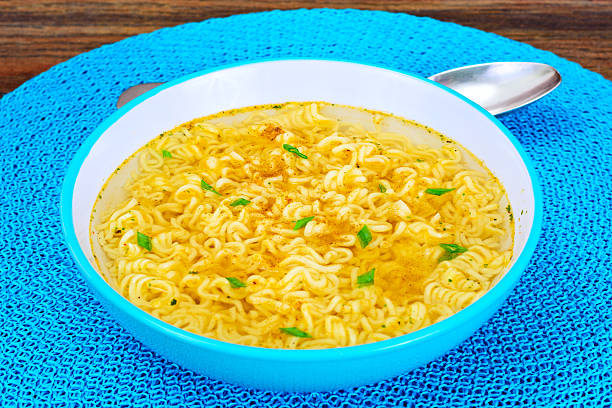 istock Healthy eating without meat soup with noodles 519264962