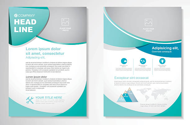 Vector Brochure Flyer design Layout template, size A4, Front page and back page, infographics. Easy to use and edit. cleaning drawings stock illustrations