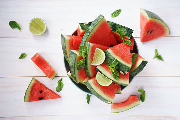 istock Watermelon. Slices of fresh watermelon on white 519269078